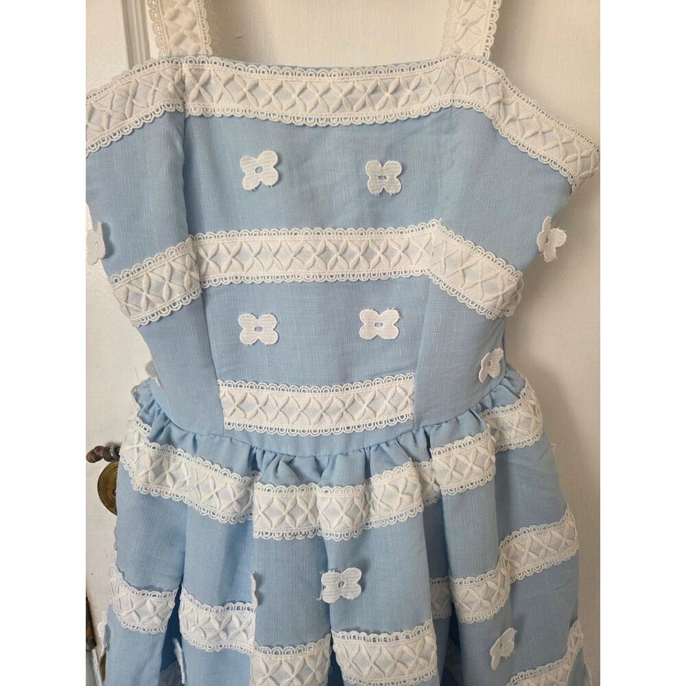 Barbie™ x Unique Vintage Blue & White Suburban Shopper Sundress Small 4 NWT - Picture 5 of 11